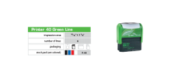Green Printer 40, 15/16" x 2.385"
The Environmentally Responsible Self Inking Stamp