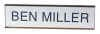 2 in. x 8 in. Name Plate with Black  Wall Holder