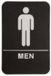 9" x 6" Black ADA Men Restroom Sign with Braille