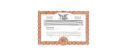 KG2 Stock Certificates, Orange Per Dozen Blank