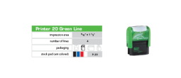 Green Printer 20, 9/16" x 1 1/2"
The Environmentally Responsible Self Inking Stamp