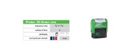 Green Printer 30, 3/4" x 1 7/8"
The Environmentally Responsible Self Inking Stamp